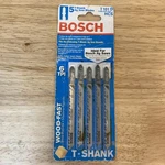 Bosch Pack T-shank Blades T101D Clean Cuts Wood Pvc 5-6 Tpi. Fixed Price $9.99.