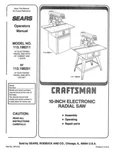 Craftsman 113.198211 113.198251 Radial Saw Owners Instruction Manual. Fixed Price $20.24.