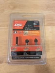 Skil 91004 Router Bit Set 1/4" Straight 1/2 Corebox 90 Vgroove Carbide Tip 3PC. Fixed Price $9.99.