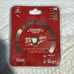 Milwaukee Tool 49-93-9302 4" Segmented Masonry & Concrete Diamond Blade. Fixed Price $13.25.