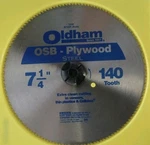 Oldham New 140 Tooth Plywood Osb 7-1/4" Saw Blades 5/8" Arbor B725P. Fixed Price $12.99.