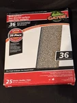 Gator 9"X11" 36 Grit Multi-surface Sanding Sheets 25 Count Pack. Fixed Price $26.99.