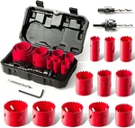 Bi-metal Hole Saw Kit, Hychika 17 Pcs High Speed Steel 3/4" To 2-1/2". Fixed Price $39.61.