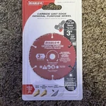 Diablo Carbide Type 1/41 Cut-off Wheel In X 3/8 Arbor DCW030CAR101F. Fixed Price $11.24.
