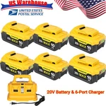 6PACK 10.0AH Lithium Ion Battery For Dewalt 20V DCB206 DCB204 & 6-PORT Charger. Fixed Price $169.99.