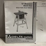 Instruction Manual Parts List - Delta TS200LS 10" Motorized Bench Saw 2002. Fixed Price $9.74.