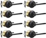 Matte Black Privacy Door Levers - 8 Pack Keyless Handles For Bed & Bath. Fixed Price $123.99.