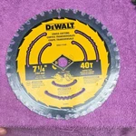 Dewalt DWA171440 7-1/4 In 40T Carbide Circular Saw Blade Yellow Black. Fixed Price $30.00.