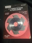 4" Carbide Tip Blade For Plate Joiner: Fits 5/8" Spindle With 7/8" Arbor #38840. Fixed Price $25.00.