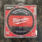 Milwaukee 14 In. Ultra Segmented General Purpose Diamond Blade 49-93-7540. Fixed Price $105.00.