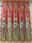 Milwaukee 48-00-5327 5X 3-PACKS Of 12" Wood With Nails (ax) Sawzal Blades. Fixed Price $82.79.