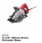 New In Box Milwaukee 6577-20 7-1/4" Worm Drive Circular Saw With Twist Plug. Fixed Price $275.00.