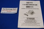 Chicago Electric 7 1/4" Circular Saw 94245 ----- User Manual See Pics. Fixed Price $9.95.