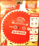 Diablo D1040UX Ultimate General Purpose Carbide Saw Blade, 10" 40T. Fixed Price $44.99.