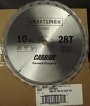 Craftsman 26805 10" X 28 Tooth General Purpose Carbide Circular Saw Blade. Fixed Price $8.00.