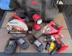 Cordless Power Tool Lot W/ X-drive Drill Skilsaw Rip Batteries Charger. Fixed Price $149.98.
