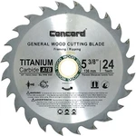 Concord Blades 5-3/8-INCH 24 Teeth Tct Gen. Purpose Hard & Soft Wood Saw. Fixed Price $20.00.