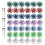 42PCS 1 Inch Radial Bristle Disc Kit With 3MM Shank For Rotary Tools,detail A.... Fixed Price $22.50.