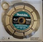 Makita A-95912 Dual Sandwich Diamond Tuck Point Blade, 4-1/2". Fixed Price $31.95.