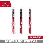 Milwaukee 48-00-6353 Nitrus Carbide Teeth For Medium Metal, 12" (3PK). Fixed Price $89.00.