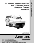 Delta 40-570 16" Variable Speed Scroll Saw Instructions Manual. Fixed Price $19.99.