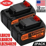 2PACK 8.0AH Lithium Battery For Black Decker Volt LB2X4020 LBX20 LBXR20. Fixed Price $38.21.