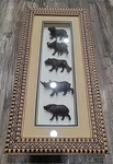 Hand Carved Wood African Animals Style Frame Lion Elephant Jaguar Rhino Oxe. Fixed Price $319.99.