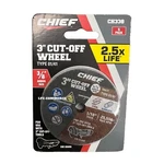 Chief 3" Cut Off Wheel Type 01/41 3/8" Arbor Size 1/16" Thick Max 25,500 Rpm 9T. Fixed Price $15.00.
