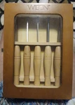 Wooden Boxed Set Of 5 Wilton Midi Lathe Chisel. Fixed Price $30.00.