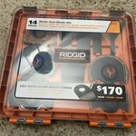 Ridgid 14-PIECE Oscillating Multi-tool Blade Accessory Kit. Fixed Price $25.00.