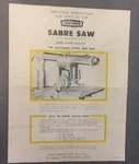 Craftsman Sabre Saw Attachment For Accra Arm 605.29520 Instructions 1960S. Fixed Price $18.00.