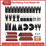 152PC Oscillating Multi Tool Blades Curved Saw Metal Wood Sandpaper Complete Kit. Fixed Price $40.03.