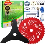 Gashwer Teeth Carbon Steel Brush Cutter Weed 10"X3T+9"X36T, Black. Fixed Price $33.98.