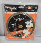 Ridgid 7" Diamond Blade 7/8"-5/8" 8,730 Rpm, Dry/wet Cutting. Fixed Price $25.00.