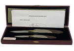 Vtg Eagle Folding Knife Of 2 Collections Etc Stainless Steel Wood Case. Fixed Price $16.99.