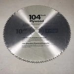 Ryobi 10" 104 Tooth Plywood Saw Blade - Fits 5/8" Arbor Nob. Fixed Price $19.98.