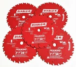 5 Diablo 7-1/4" Carbide Tip Circular Saw Blades Tooth Framing D0724 Freud. Fixed Price $44.99.
