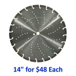 14" Turbo Segment Diamond Saw Blade - Concrete / Masonry Stone Pavers Roof. Fixed Price $48.00.