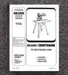 Operator Instruction Maintenance Manual Fits Craftsman 10" Radial Saw 113.196380. Fixed Price $15.97.