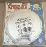 Freud Woodworking Avanti #TK408 Premium Finishing Saw Blade 14" 96T. Fixed Price $95.00.