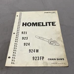 Homelite XL-921 XL-923FP XL-924W Chainsaw Illustrated Parts List. Fixed Price $5.00.