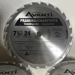 New!! Avanti 7-1/4 In. X 24-TOOTH Framing Circular Saw Blade. Fixed Price $12.00.