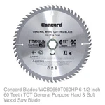 New Concord General Wood Cutting Blade 60 Teeth 6.5 Titanium Carbide Atb. Fixed Price $25.49.