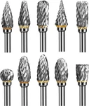 Plusroc Double Cut Tungsten Carbide Rotary Burr Set 10 Pcs 1/8" Shank 1/4" Head. Fixed Price $17.11.