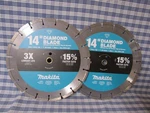 Makita 14" Diamond Blade E-01719 Lot Of 2 (listing As Used Read) Free Shipping.. Fixed Price $99.99.