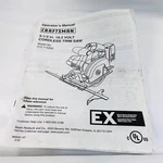 Original Owners Manual Sears Craftsman Cordless Trim Saw #315.114260. Fixed Price $9.99.