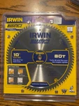 Irwin 14076 10" X 80T Trim / Finish Carbide Tip Miter Table Circular Saw Blade. Fixed Price $39.99.