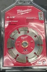 New Milwaukee 4-1/2" Tuck Point Segmented Saw BLADE-49-93-7405- Free Shipping. Fixed Price $32.32.
