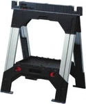 Stanley 011031S Adjustable Sawhorse: Black/gray, 27.45" Wide. Fixed Price $90.87.