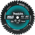 Makita Max Efficiency Miter Saw Blade 8 1/2IN 45 Tooth Thin Kerf. Fixed Price $75.99.